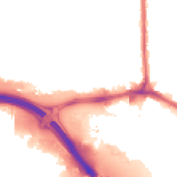 Night-time road noise heatmap for RM9 6YD