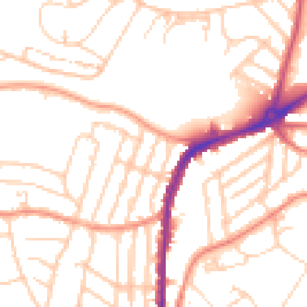 Daytime road noise heatmap for S11 7AJ