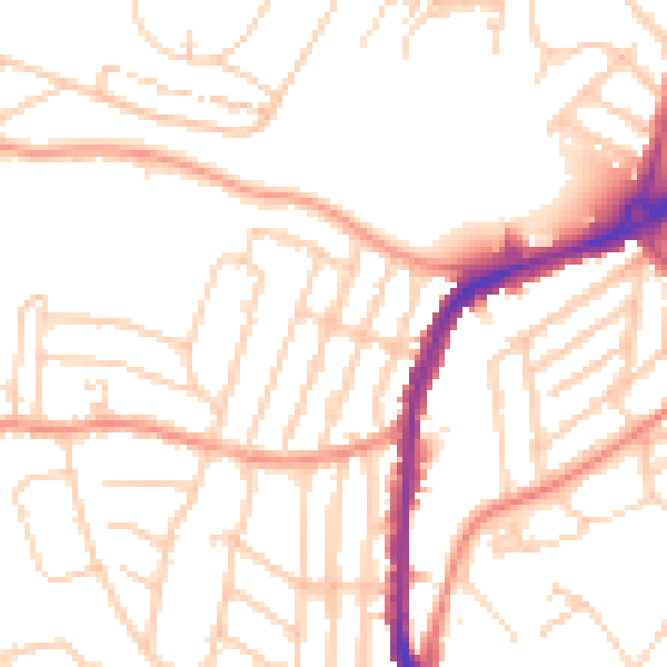 Daytime road noise heatmap for S11 7AT