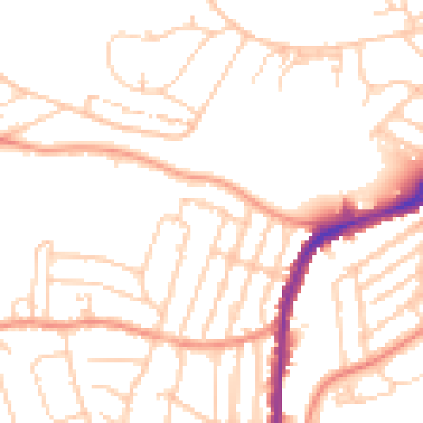 Daytime road noise heatmap for S11 7AX