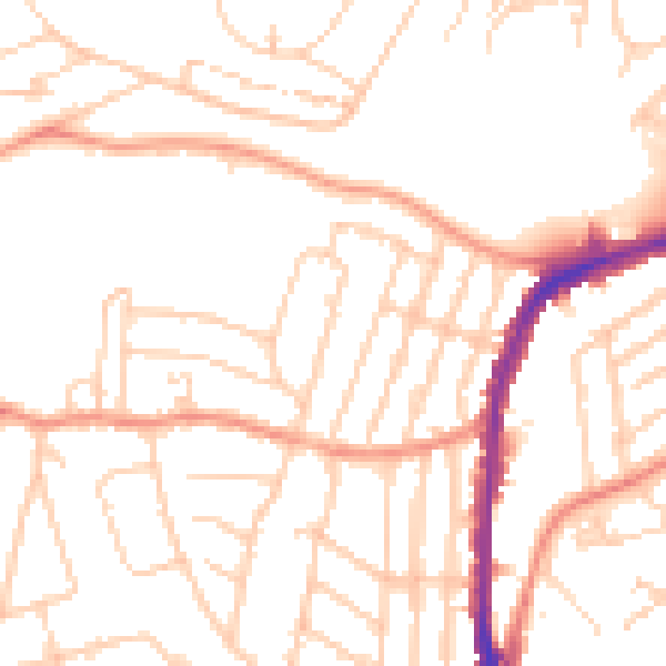Daytime road noise heatmap for S11 7AZ