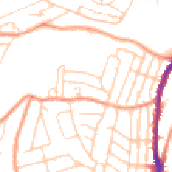 Daytime road noise heatmap for S11 7BA