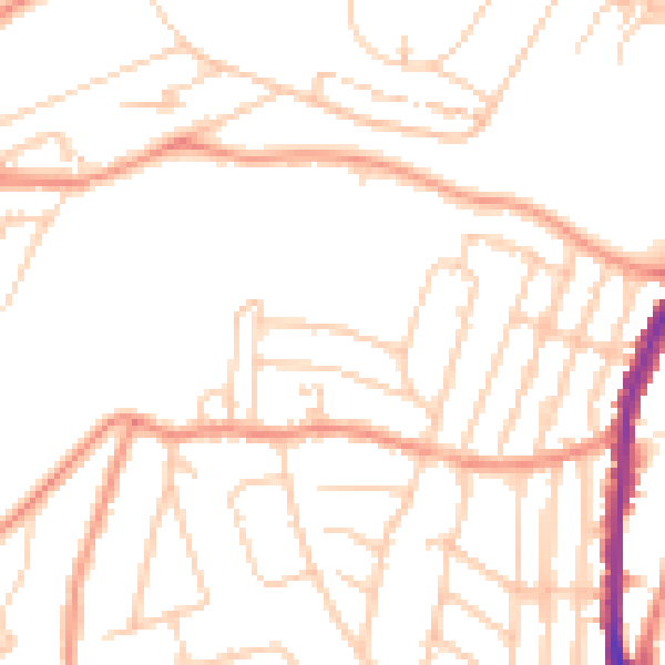 Daytime road noise heatmap for S11 7BD