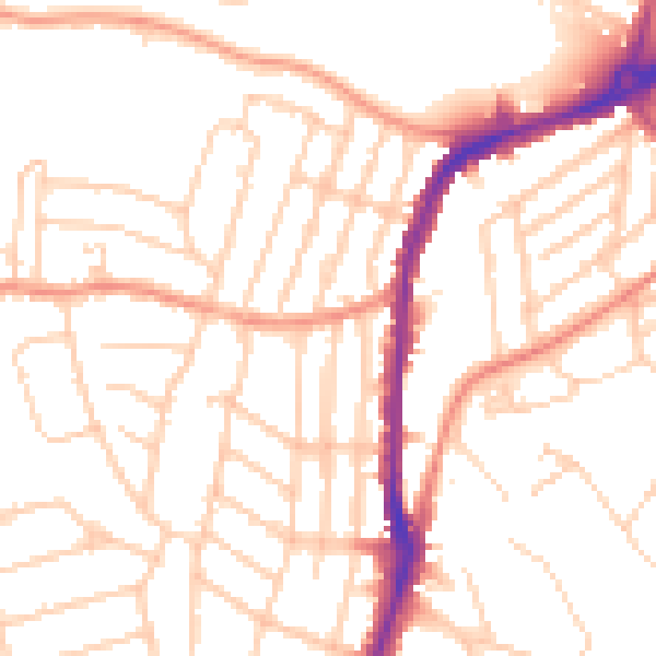 Daytime road noise heatmap for S11 7BJ