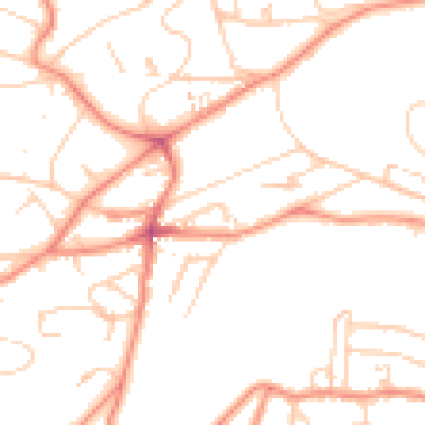 Daytime road noise heatmap for S11 7EE