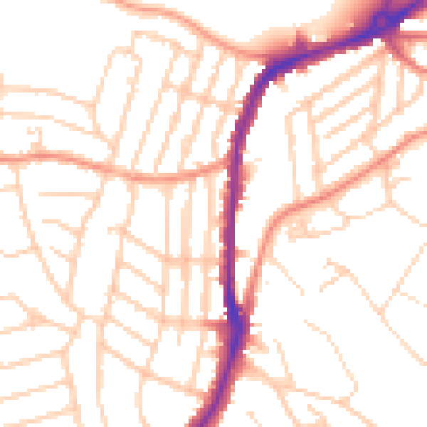 Daytime road noise heatmap for S11 7GA