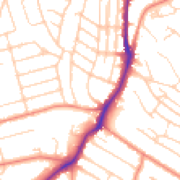 Daytime road noise heatmap for S11 7GQ