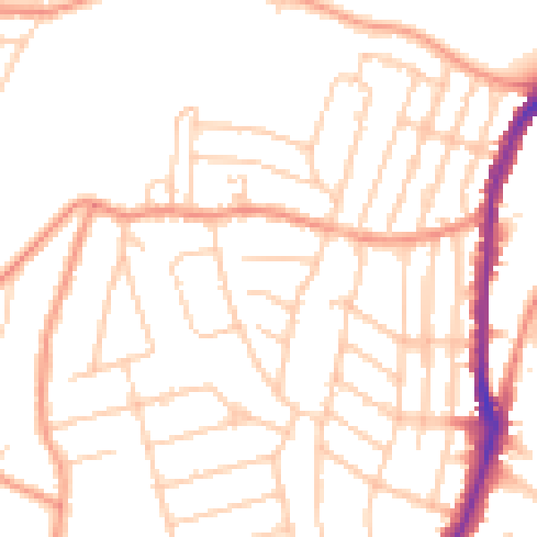 Daytime road noise heatmap for S11 7JN