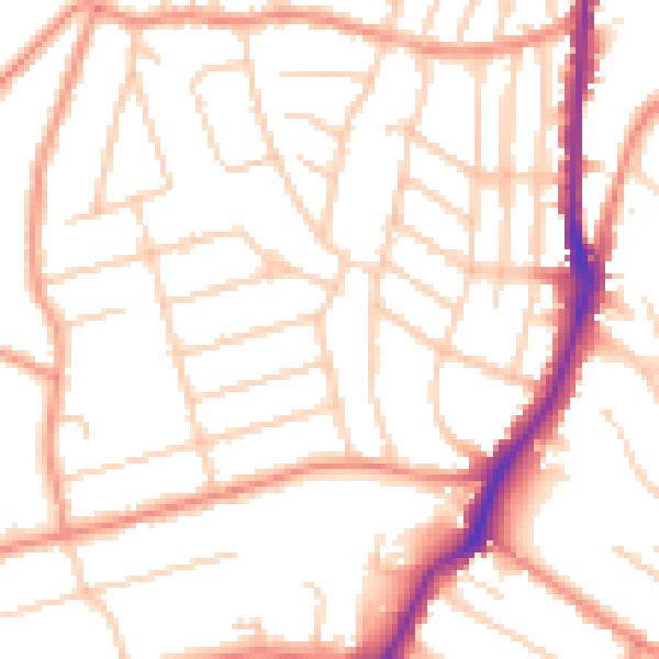 Daytime road noise heatmap for S11 7PL