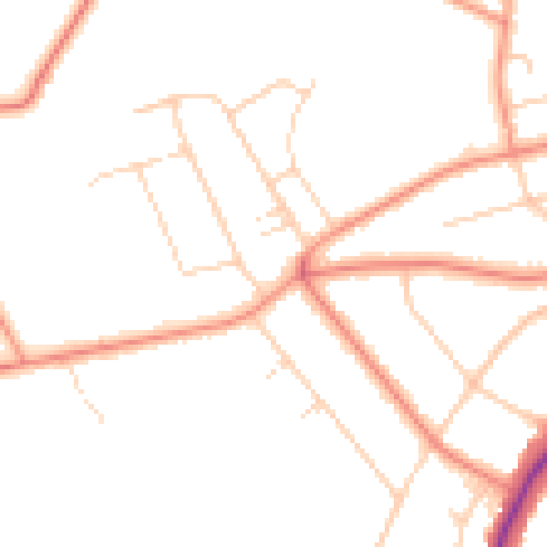 Daytime road noise heatmap for S11 7QA