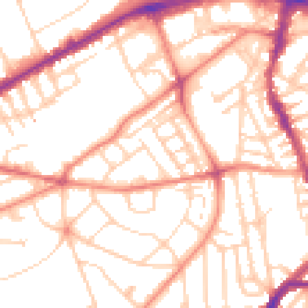 Daytime road noise heatmap for S11 8AY