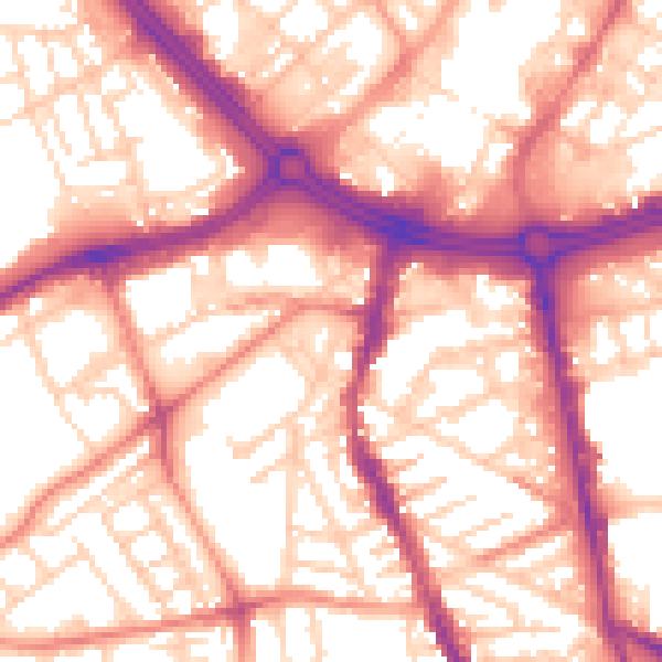 Daytime road noise heatmap for S11 8FE