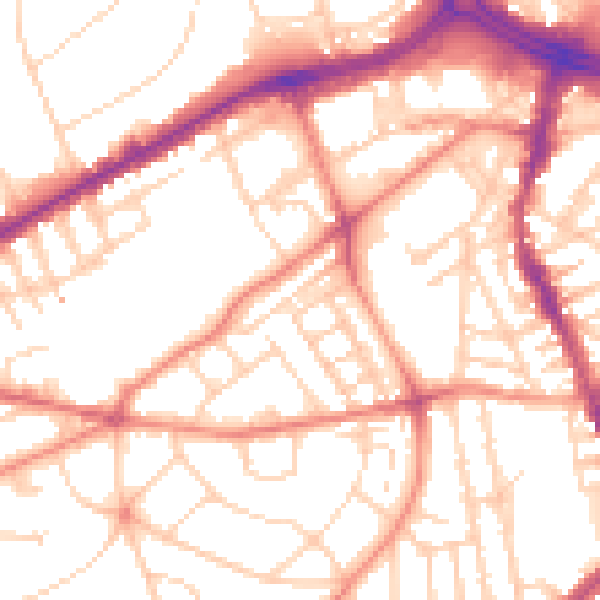 Daytime road noise heatmap for S11 8FF