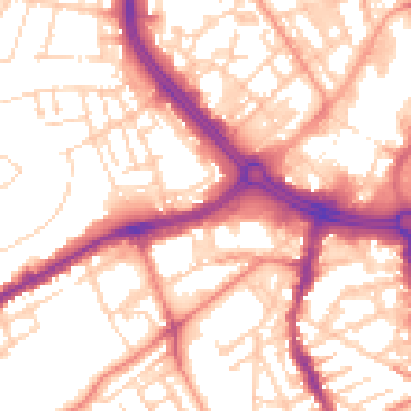 Daytime road noise heatmap for S11 8JB