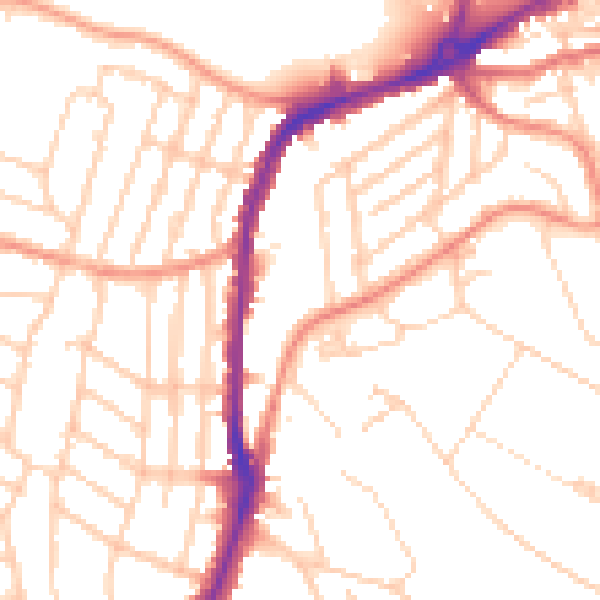 Daytime road noise heatmap for S11 8PU