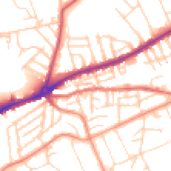Daytime road noise heatmap for S11 8QN
