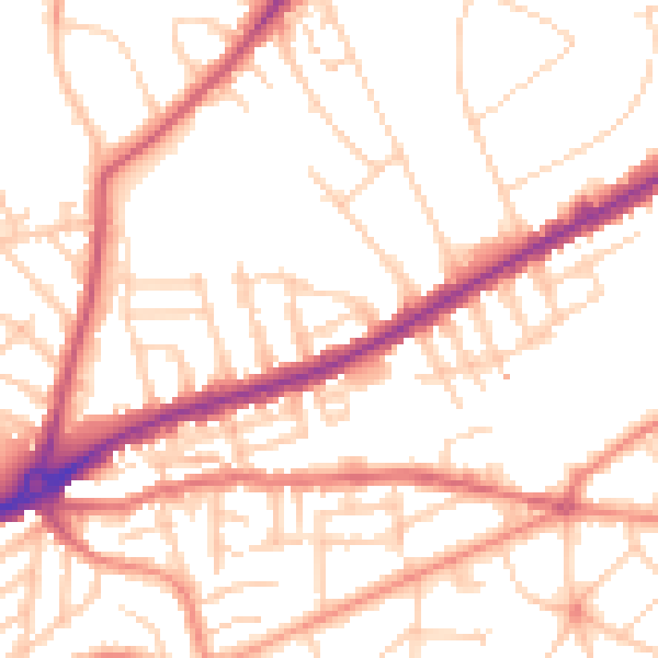 Daytime road noise heatmap for S11 8RD