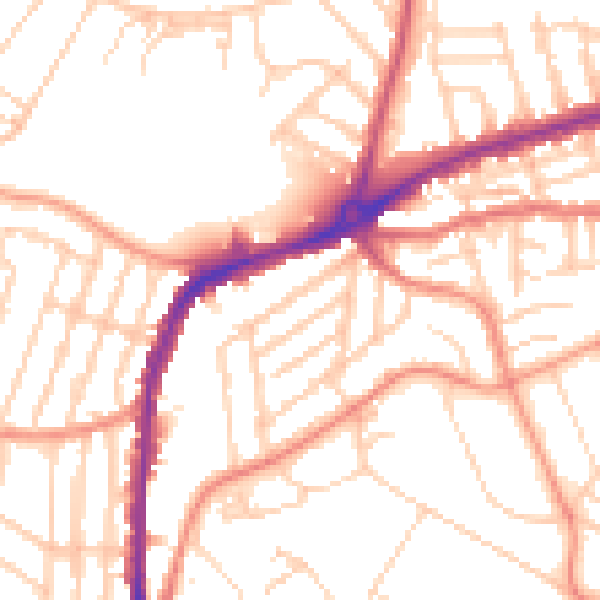 Daytime road noise heatmap for S11 8TU