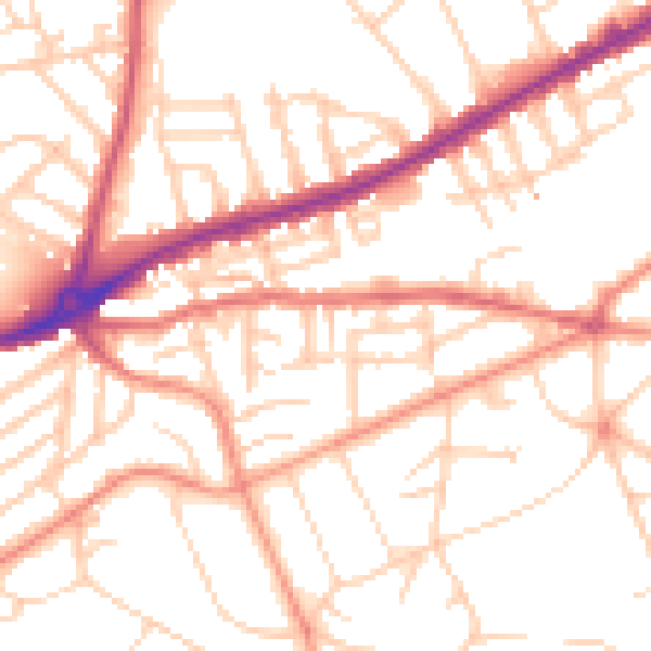 Daytime road noise heatmap for S11 8YB