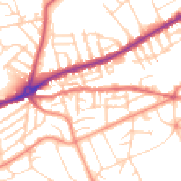 Daytime road noise heatmap for S11 8ZE