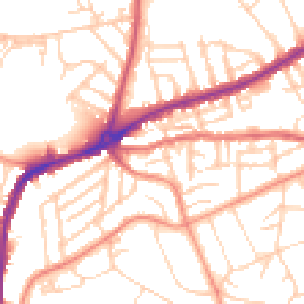 Daytime road noise heatmap for S11 8ZG