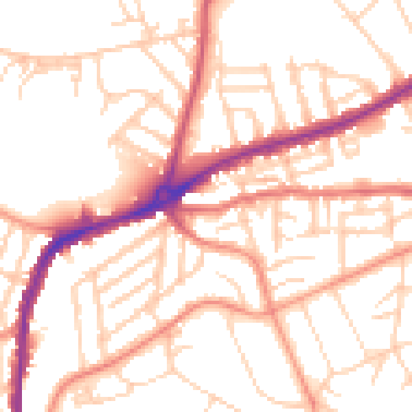 Daytime road noise heatmap for S11 8ZP