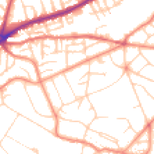 Daytime road noise heatmap for S11 9AF