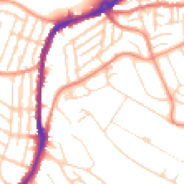 Daytime road noise heatmap for S11 9BG