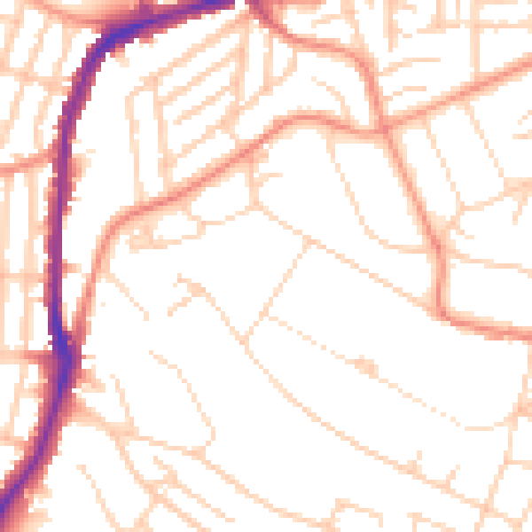 Daytime road noise heatmap for S11 9BH
