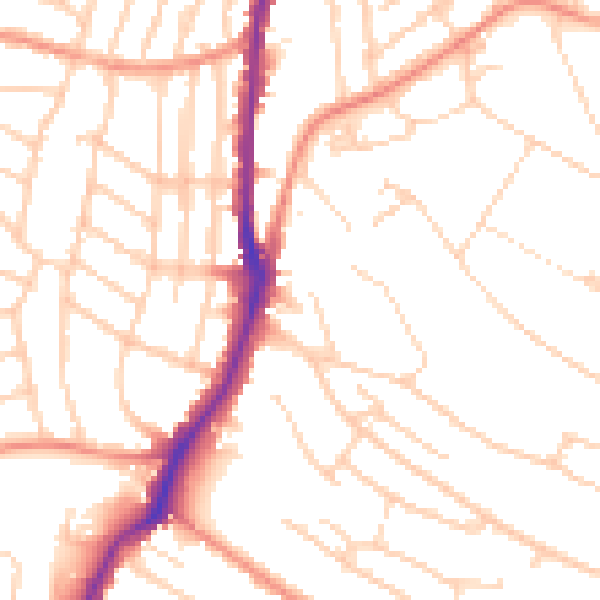 Daytime road noise heatmap for S11 9EE