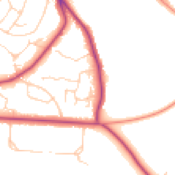 Daytime road noise heatmap for S11 9QQ