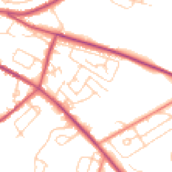Daytime road noise heatmap for S12 2DF