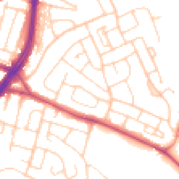 Daytime road noise heatmap for S12 3FA