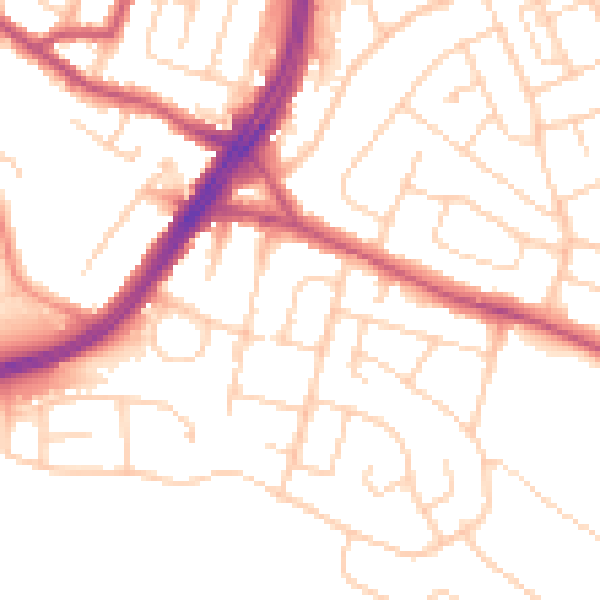 Daytime road noise heatmap for S12 3HB