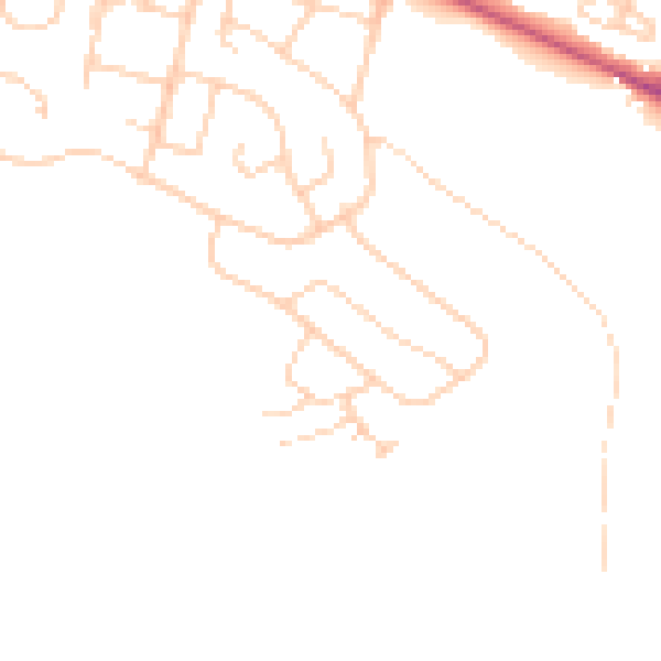 Daytime road noise heatmap for S12 3JA