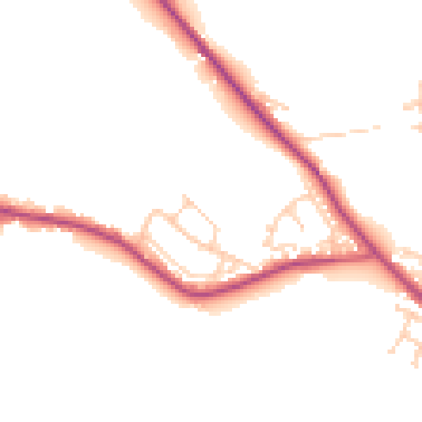 Daytime road noise heatmap for S12 3XQ