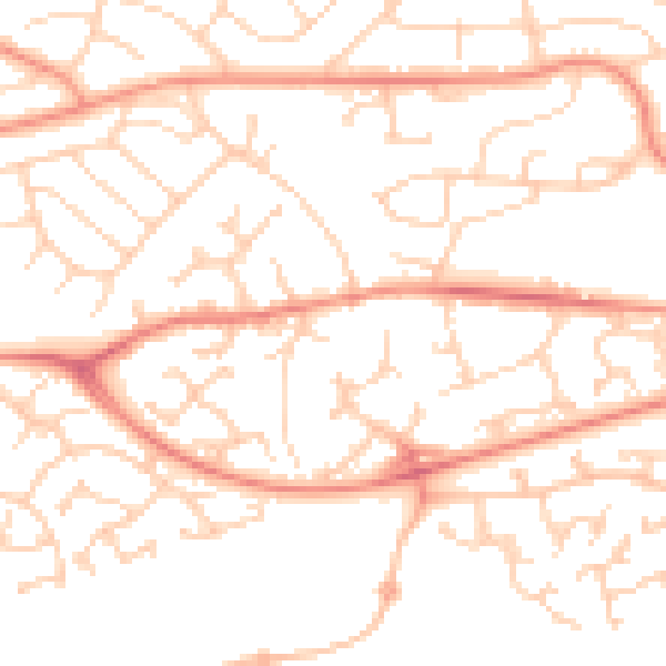 Daytime road noise heatmap for S12 4NR