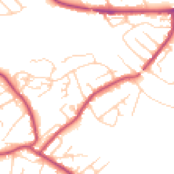 Daytime road noise heatmap for S13 7RJ