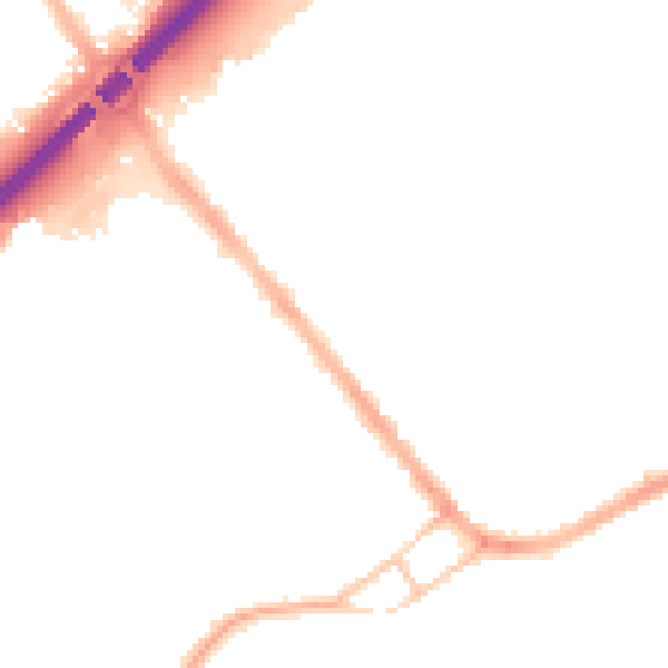 Night-time road noise heatmap for S13 9BF