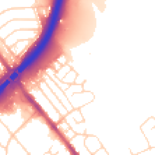 Daytime road noise heatmap for S13 9DN