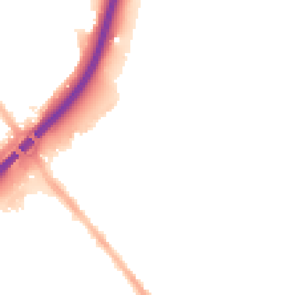 Night-time road noise heatmap for S13 9DN