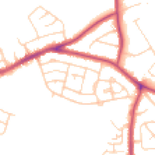Daytime road noise heatmap for S13 9HP