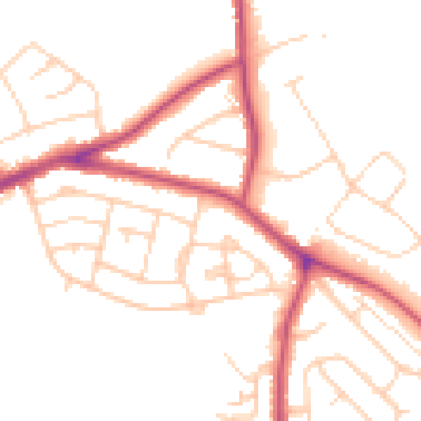 Daytime road noise heatmap for S13 9HR