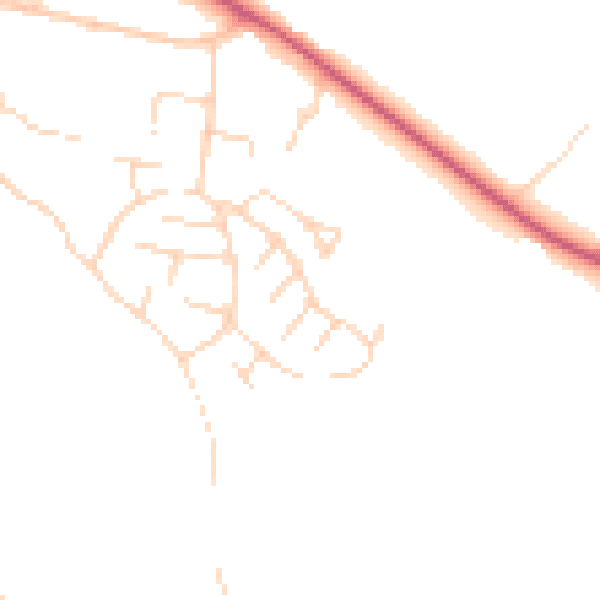 Daytime road noise heatmap for S18 1NB