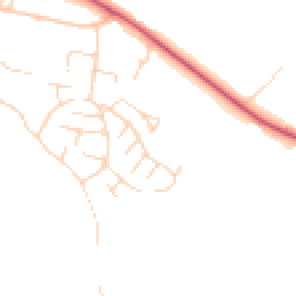 Daytime road noise heatmap for S18 1ND