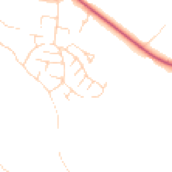 Daytime road noise heatmap for S18 1NE