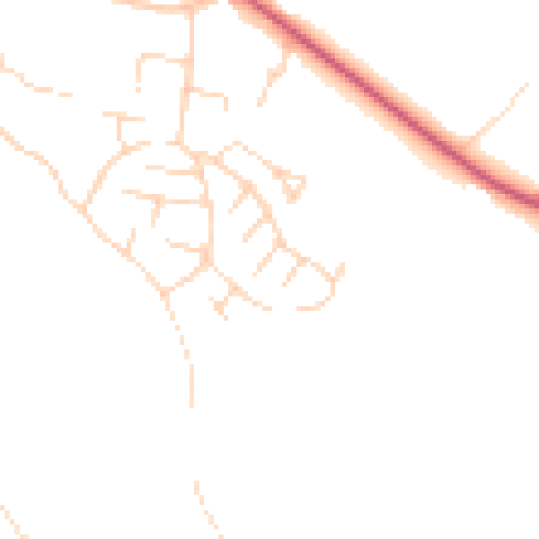 Daytime road noise heatmap for S18 1NF
