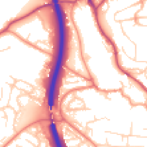 Daytime road noise heatmap for S18 1PE