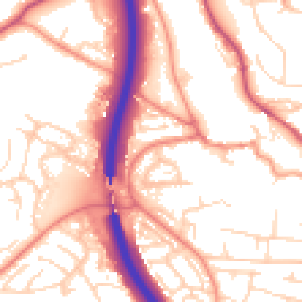 Daytime road noise heatmap for S18 1PQ
