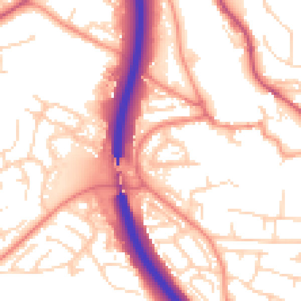 Daytime road noise heatmap for S18 1PU